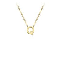 Yellow Solid Gold Initial Necklace