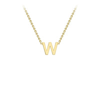 Yellow Solid Gold Initial Necklace