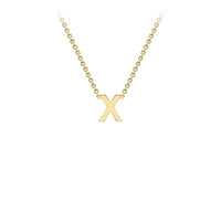 Yellow Solid Gold Initial Necklace