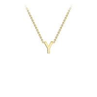 Yellow Solid Gold Initial Necklace