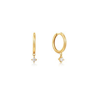 Ania Haie 14k Gold Diamond Drop Huggies