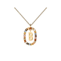 PDPAOLA Crystal Letter Necklace