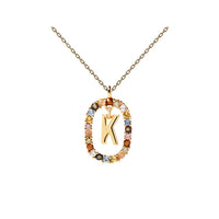PDPAOLA Crystal Letter Necklace