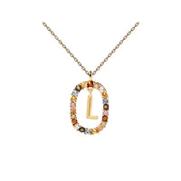 PDPAOLA Crystal Letter Necklace