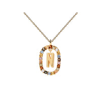 PDPAOLA Crystal Letter Necklace