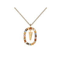 PDPAOLA Crystal Letter Necklace