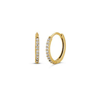 Solid Gold Diamond Huggie Earrings