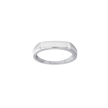 Silver Fine Line Signet Ring