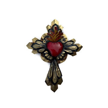 Mexican Sacred Cross with Red Heart