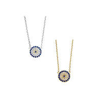 Round Evil Eye Crystal Necklace
