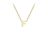 Yellow Solid Gold Initial Necklace