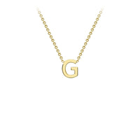 Yellow Solid Gold Initial Necklace