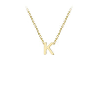 Yellow Solid Gold Initial Necklace