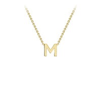 Yellow Solid Gold Initial Necklace