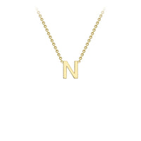 Yellow Solid Gold Initial Necklace