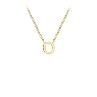 Yellow Solid Gold Initial Necklace
