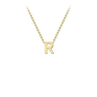 Yellow Solid Gold Initial Necklace