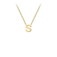 Yellow Solid Gold Initial Necklace