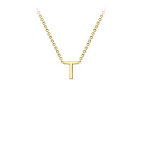 Yellow Solid Gold Initial Necklace
