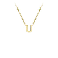 Yellow Solid Gold Initial Necklace
