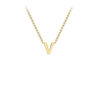 Yellow Solid Gold Initial Necklace