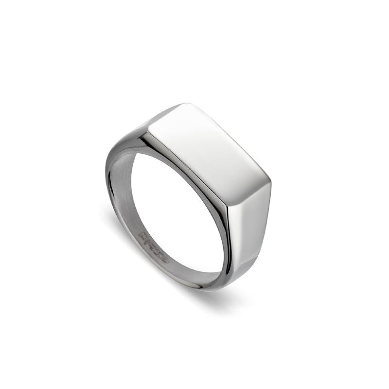 Mens Stainless Steel Rectangle Signet Ring