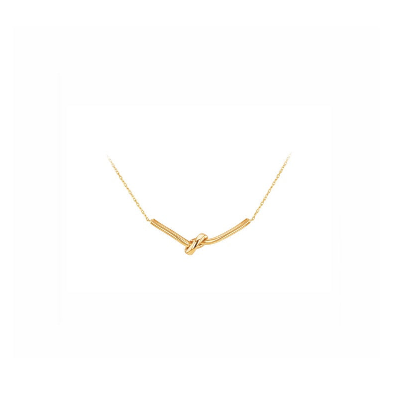 9k Yellow Knotted Bar Necklace