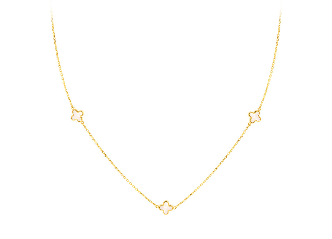 9k Yellow Gold Petal MOP Necklace