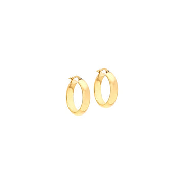 9k Yellow Gold Round Hoop Earrings