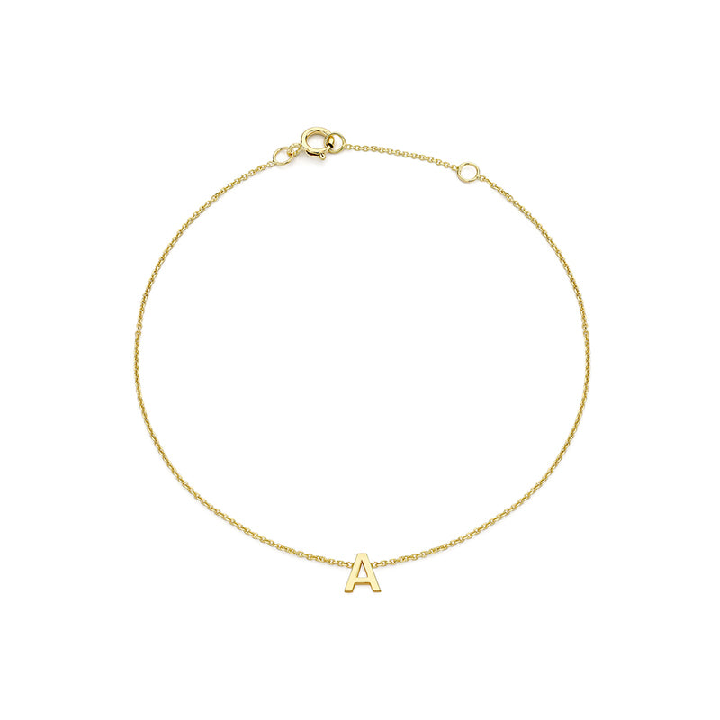 Yellow Gold Initial Bracelet