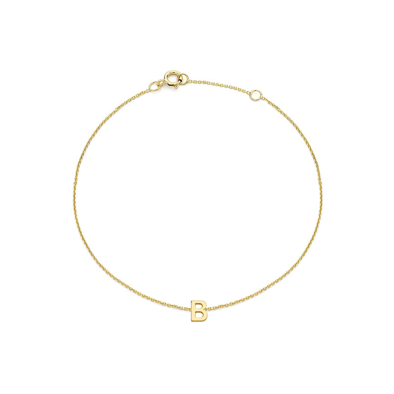 Yellow Gold Initial Bracelet