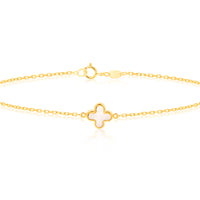 9k Yellow Gold Petal MOP Bracelet