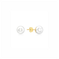 9k Yellow Gold Pearl Large Stud Earrings