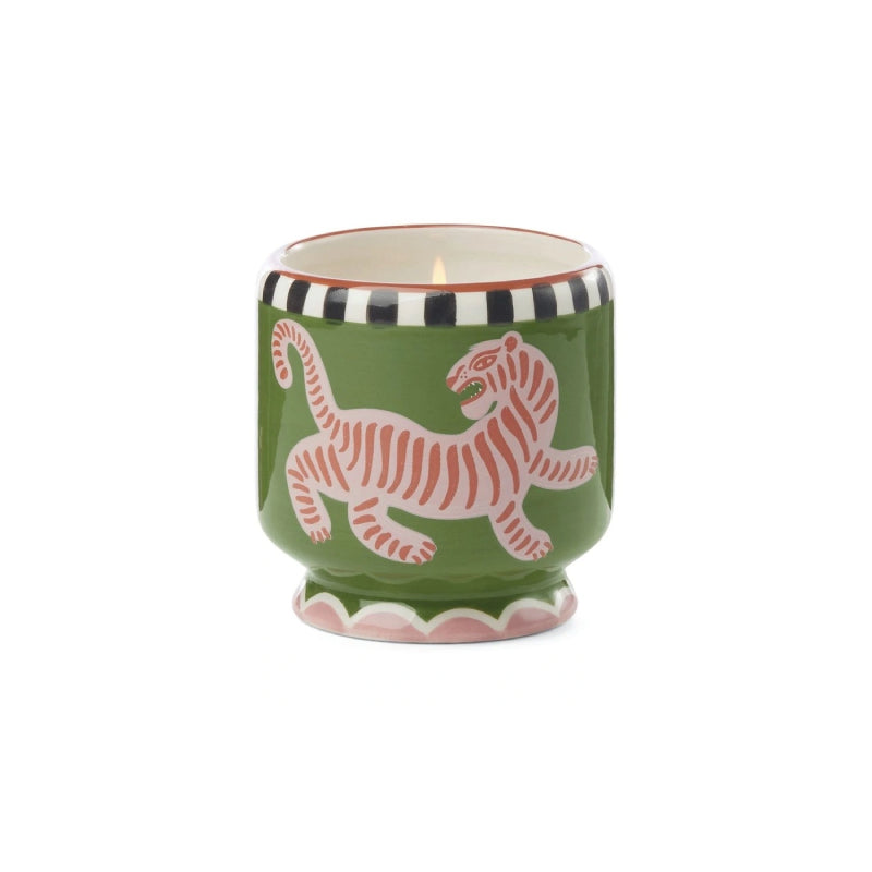 Black Cedar and Fig Tiger Ceramic Candle