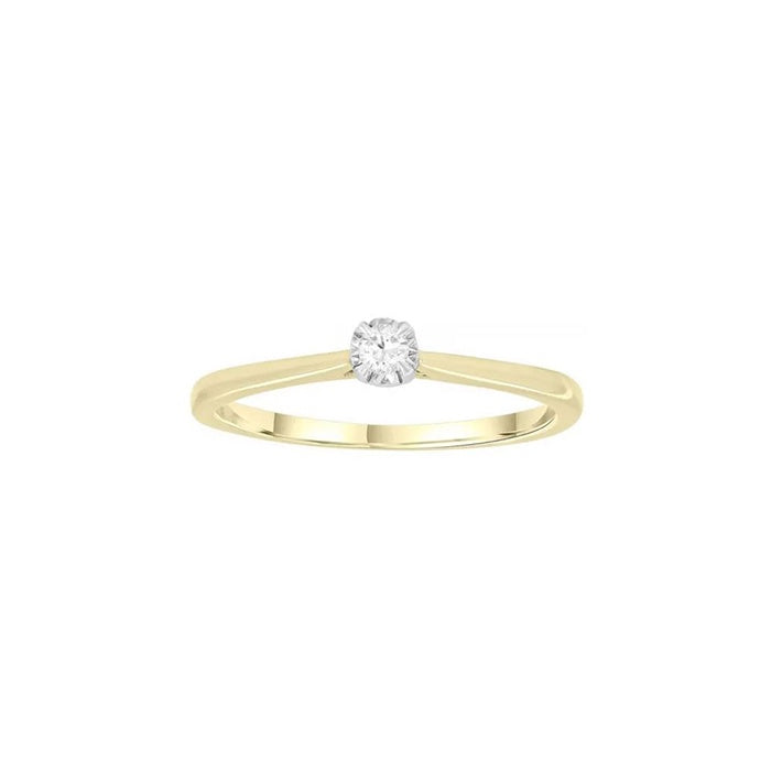 9k Yellow Gold Diamond Ring