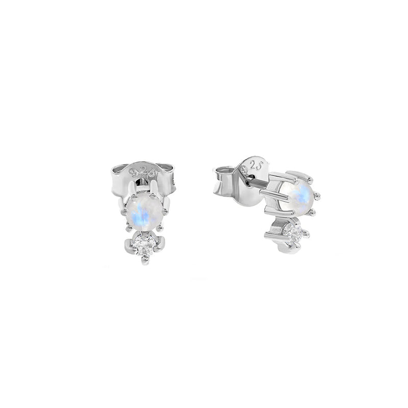 Starlit Moonstone Studs