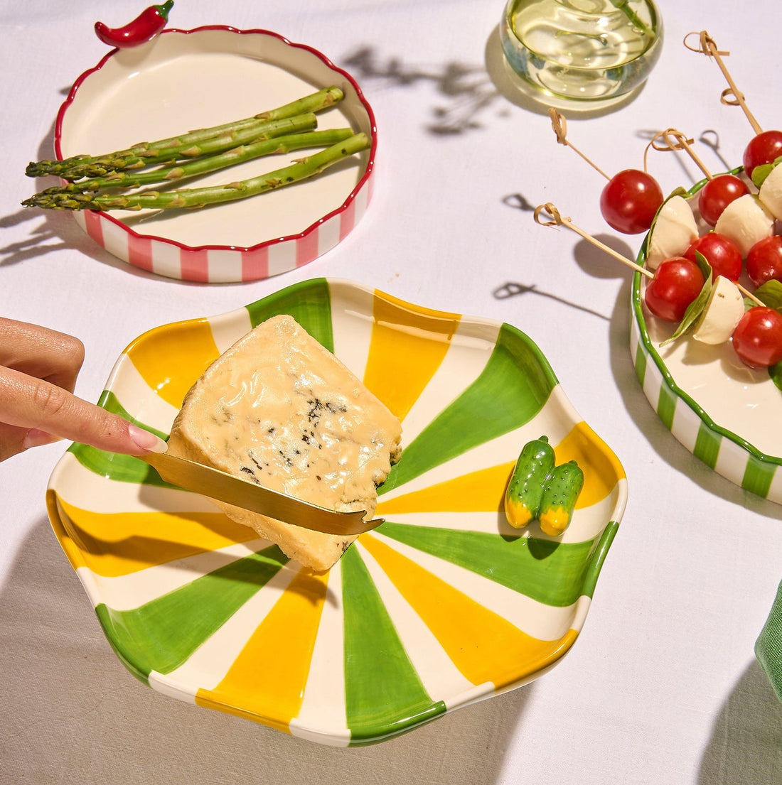 Dill Footed Stoneware Platter