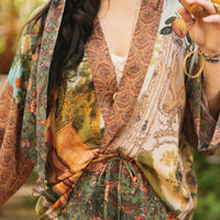 Secret Garden Bamboo  Cropped Kimono