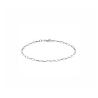 White Gold Paperclip Chain Bracelet