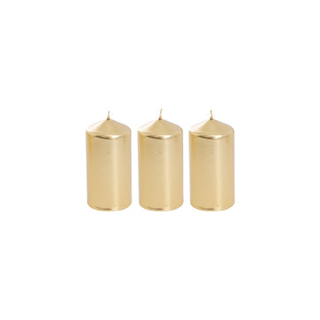 Small Gold Pillar Candle Set