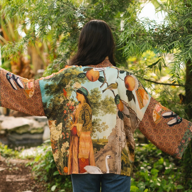 Secret Garden Bamboo  Cropped Kimono