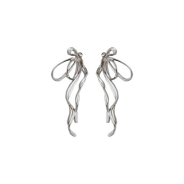 Half Triple Layered Bow Earrings