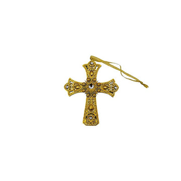 Vintage Jewelled Hanging Cross Ornament