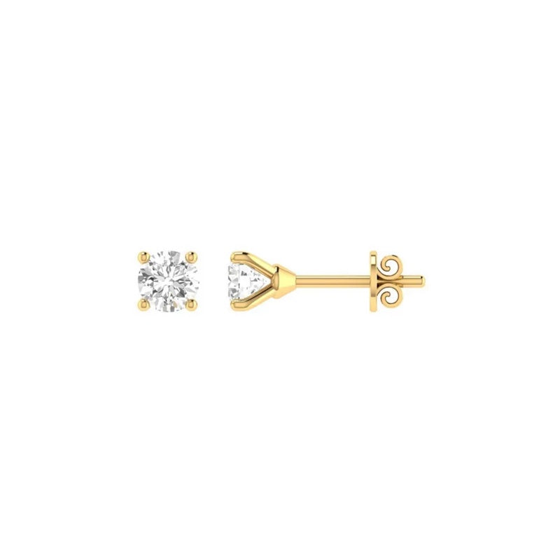 9k Gold 0.10ct Diamond Claw Studs