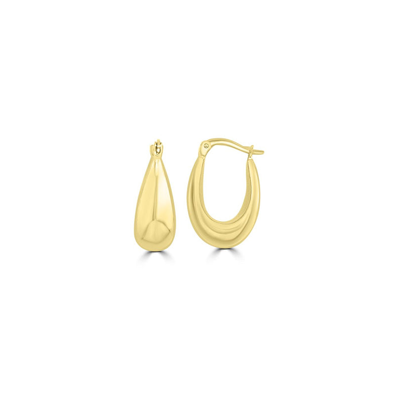 9k Yellow Gold Oval Hollow Hoops
