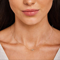 9k Yellow Gold Blue Topaz Necklace