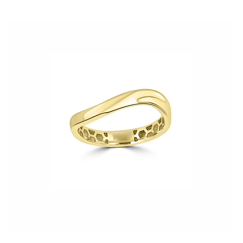 9k Yellow Gold Curve Ring