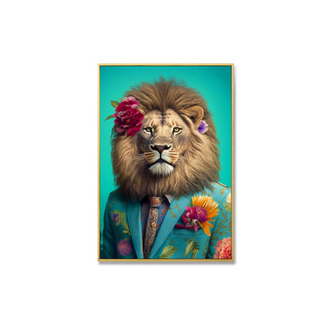 Lion in Suit Framed Print