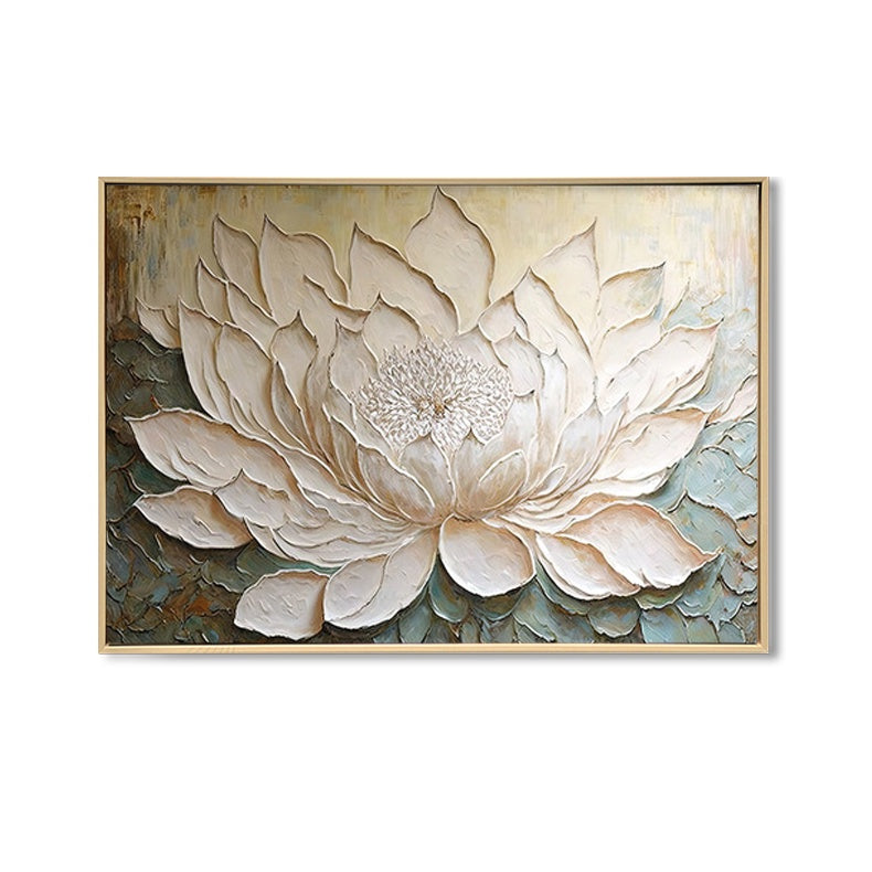 Brushed Blooming Lotus Print