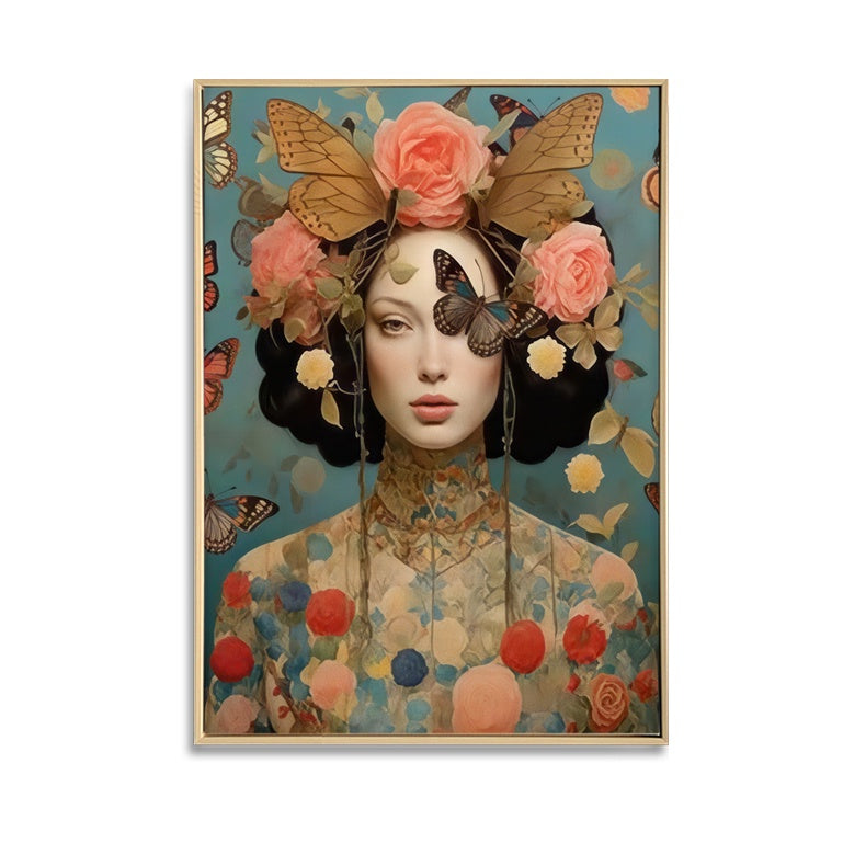 Brushed Butterfly Lady Framed Print
